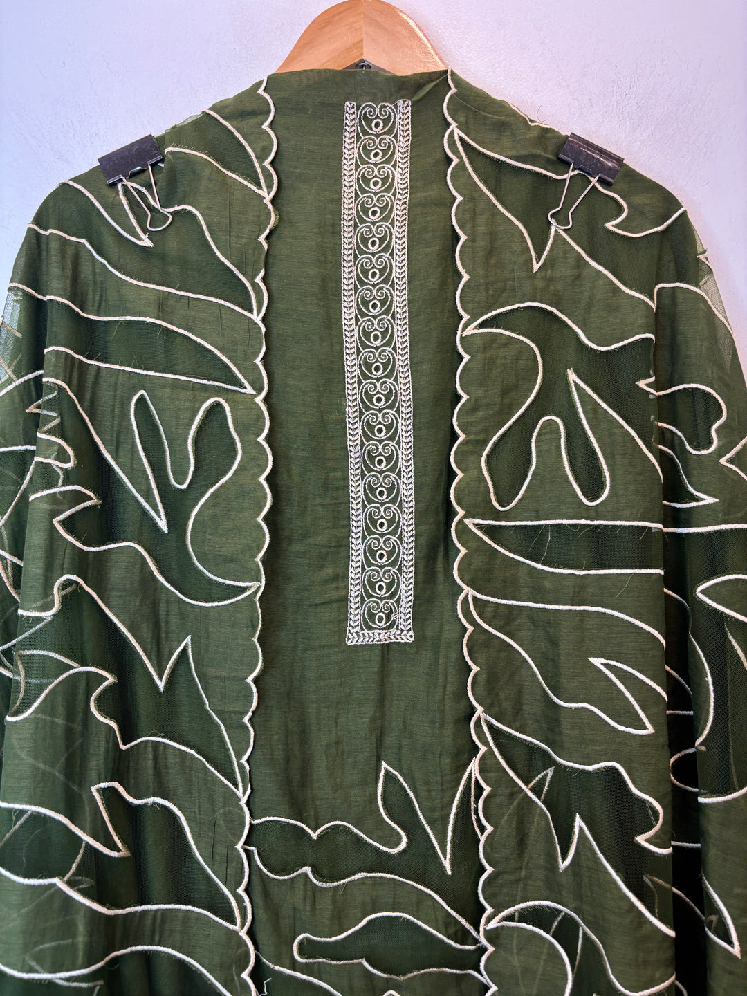 Applira – Green Mul Cotton Net Appliqué Suit
