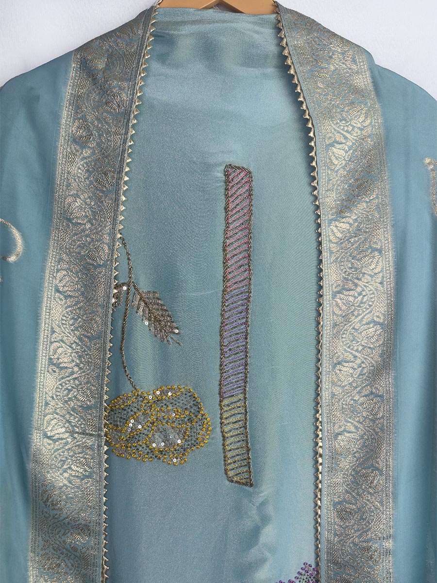 Heritage Gleam – Tissue Shimmer with Banarasi Dupatta