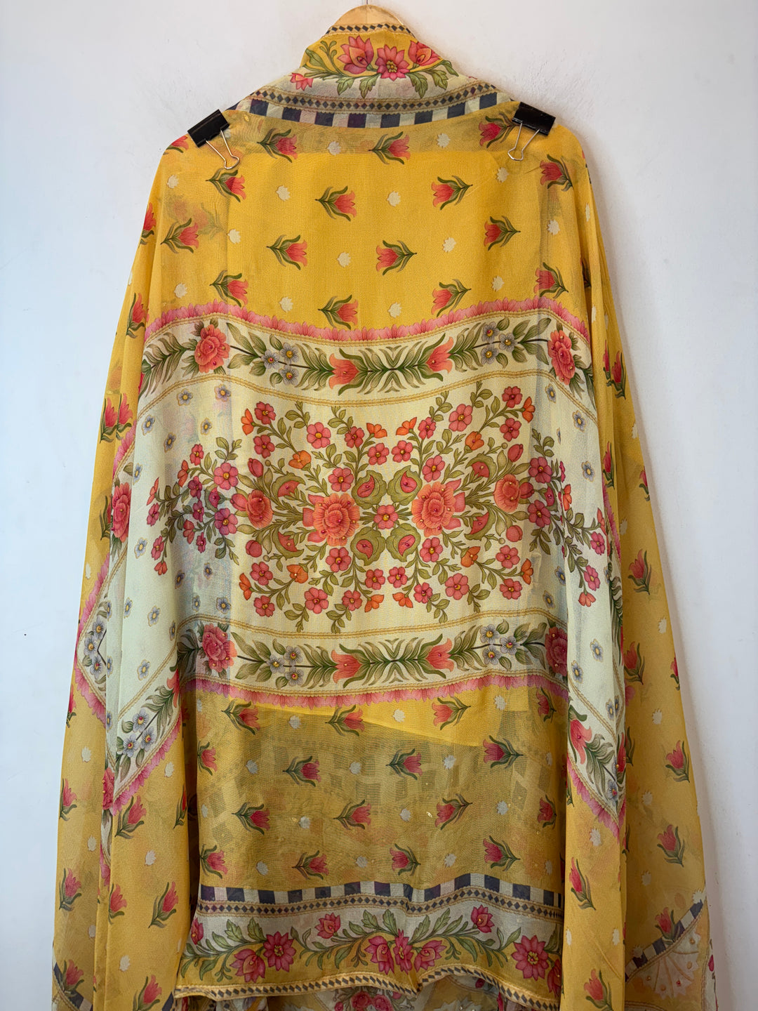 Zerina – Yellow Burberry Tissue Pearl Patch Suit