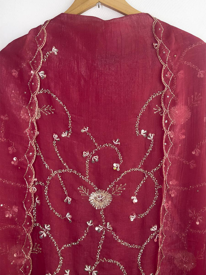 Falak – Handcrafted Crush Organza Suit