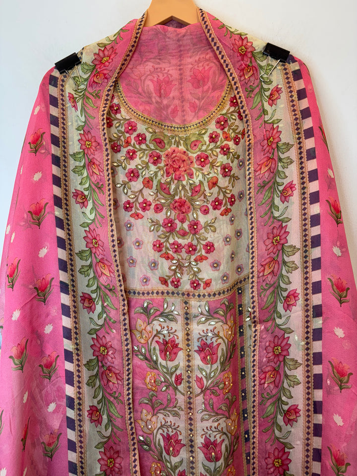 Zerina – Pink Burberry Mul Pearl Patch Suit