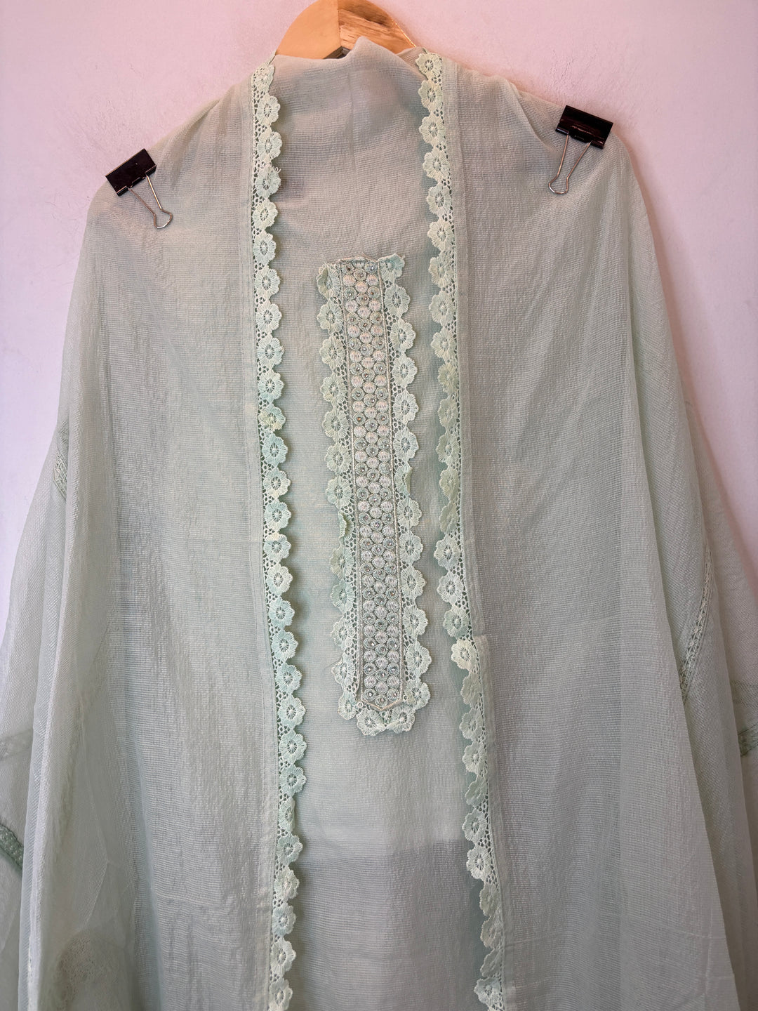 Crovela – Green Kota Crochet Lace Suit
