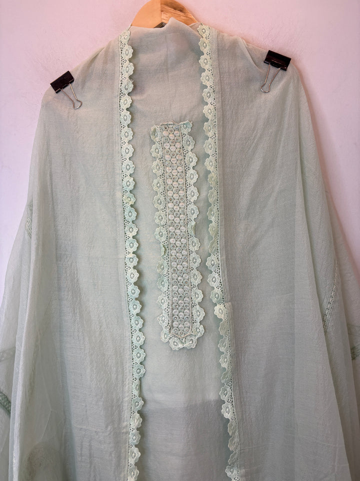 Crovela – Green Kota Crochet Lace Suit