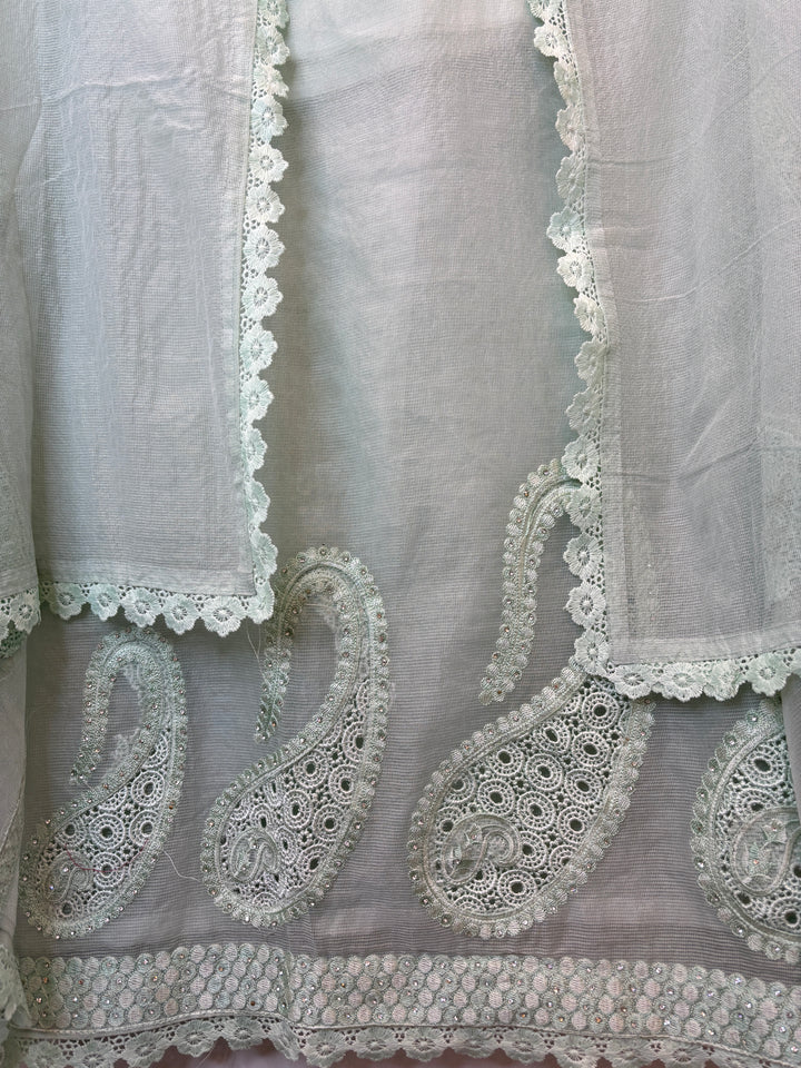 Crovela – Green Kota Crochet Lace Suit