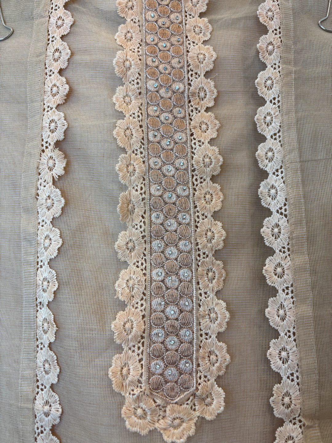 Crovela – Beige Kota Crochet Lace Suit