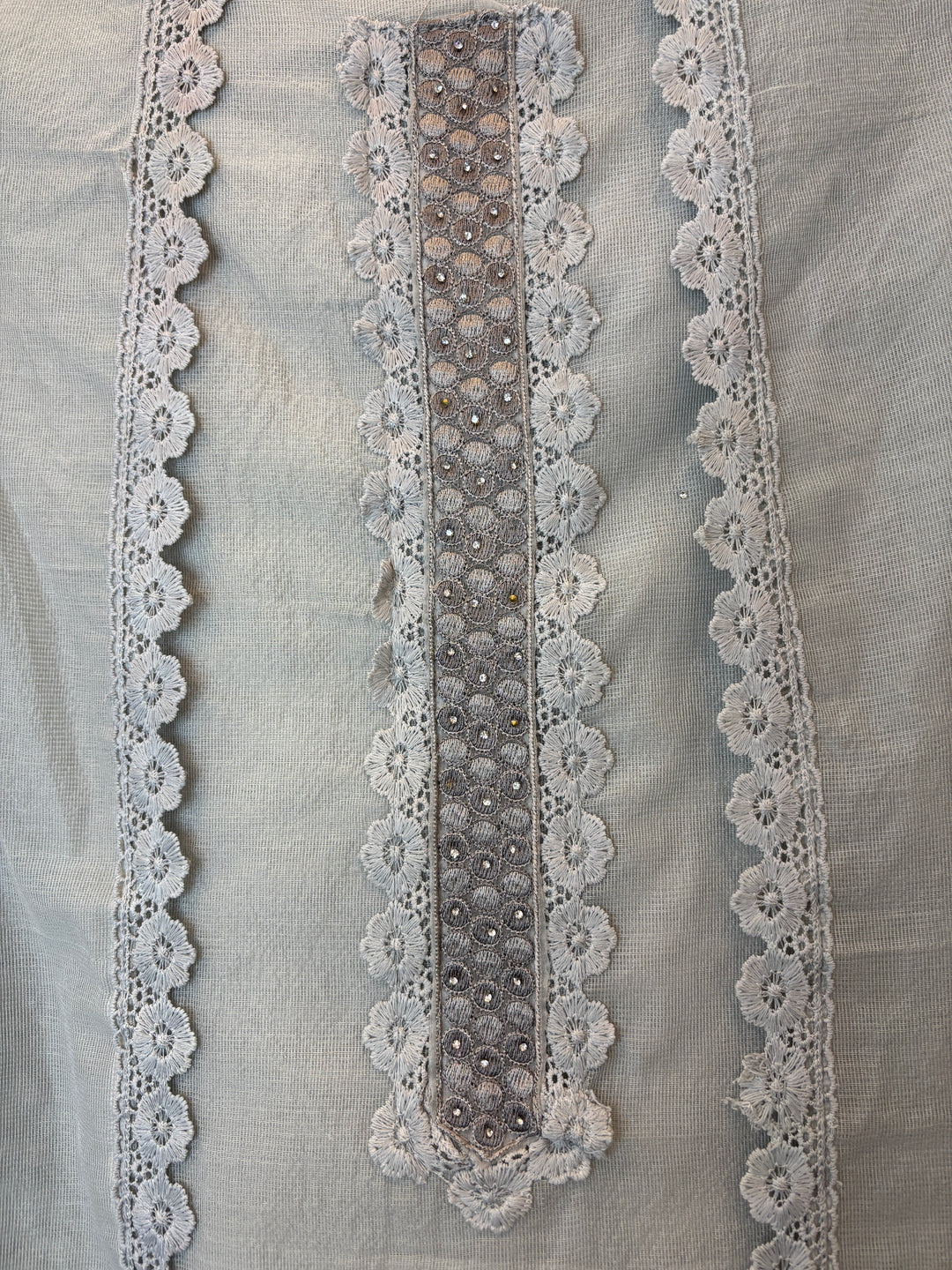 Crovela – Grey Kota Crochet Lace Suit