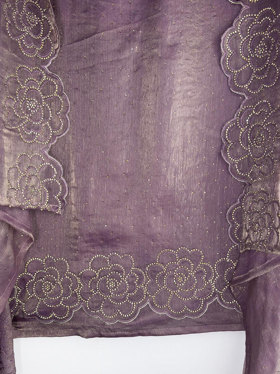 Zarina Jamuni – Chiffon Organza Stone &amp; Cutwork Suit