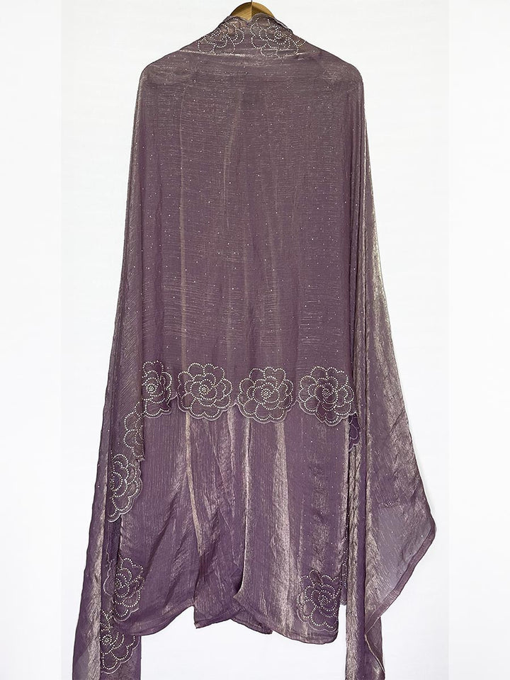 Zarina Jamuni – Chiffon Organza Stone &amp; Cutwork Suit