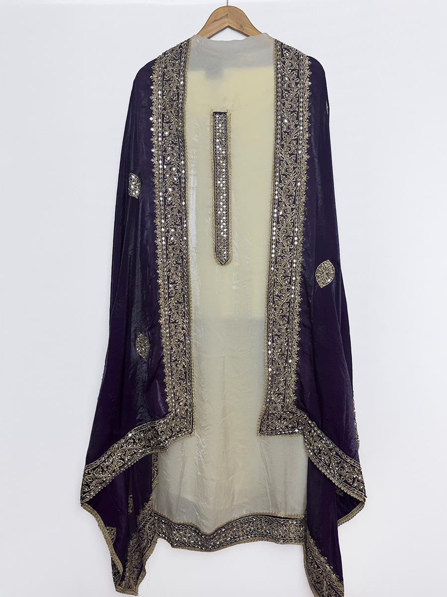 Gulnoor Zewar – Glass Organza Zari &amp; Mirror Work Suit
