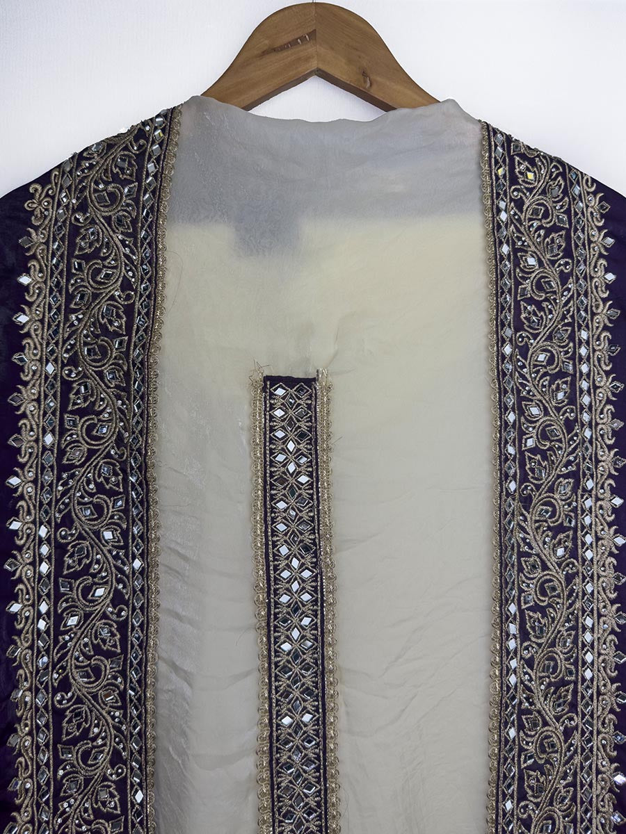 Gulnoor Zewar – Glass Organza Zari &amp; Mirror Work Suit