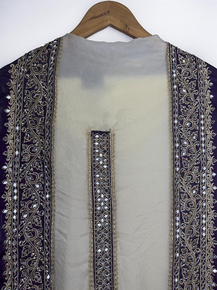 Gulnoor Zewar – Glass Organza Zari &amp; Mirror Work Suit