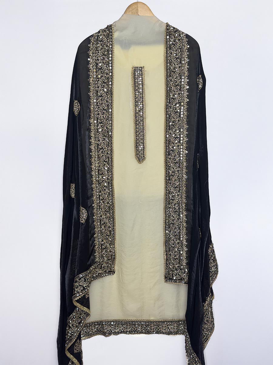 Gulnoor Noir – Glass Organza Zari &amp; Mirror Work Suit