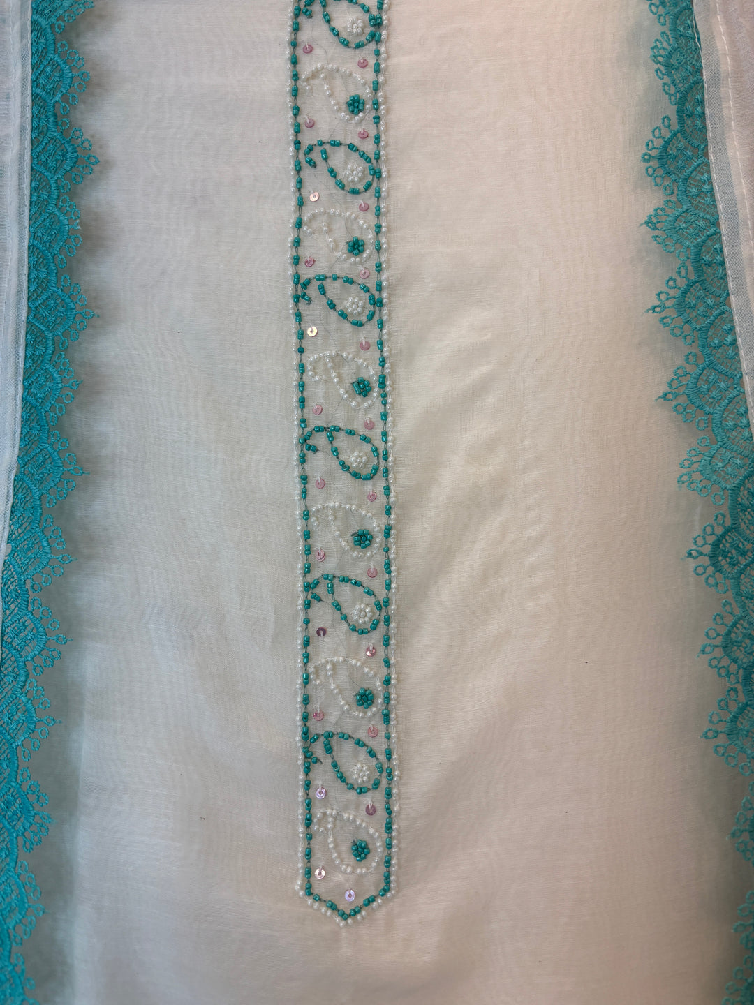 Blue Mul Chanderi Hand-Painted Floral Suit Set