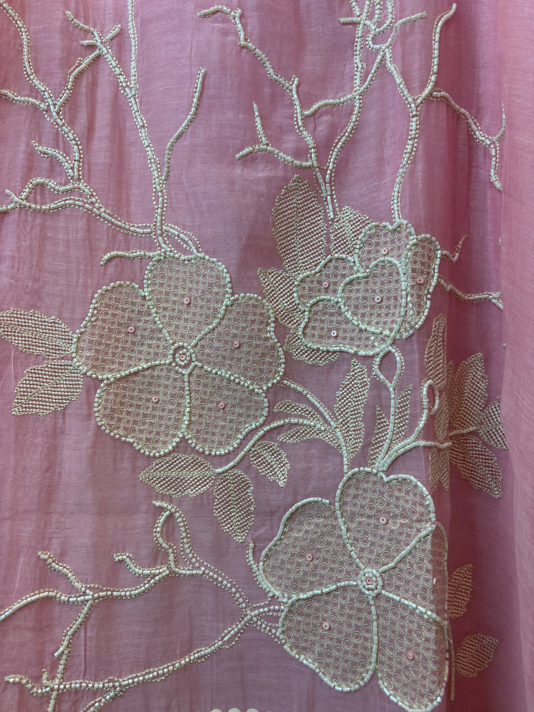 Zarevia – Pink Mul Cotton Embroidered Tassel Suit