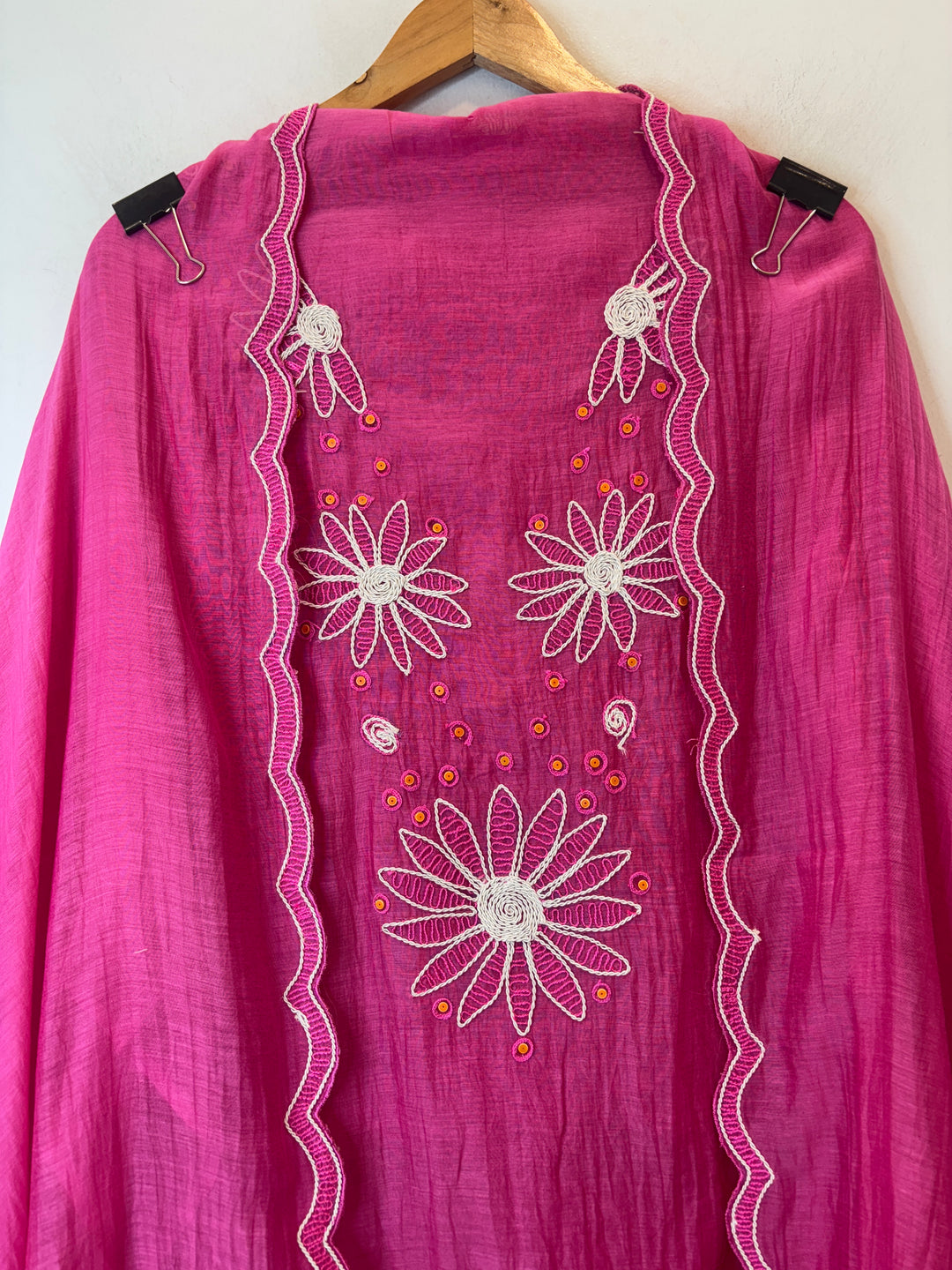 Floraya – Pink Mul Cotton Dori Flower Suit
