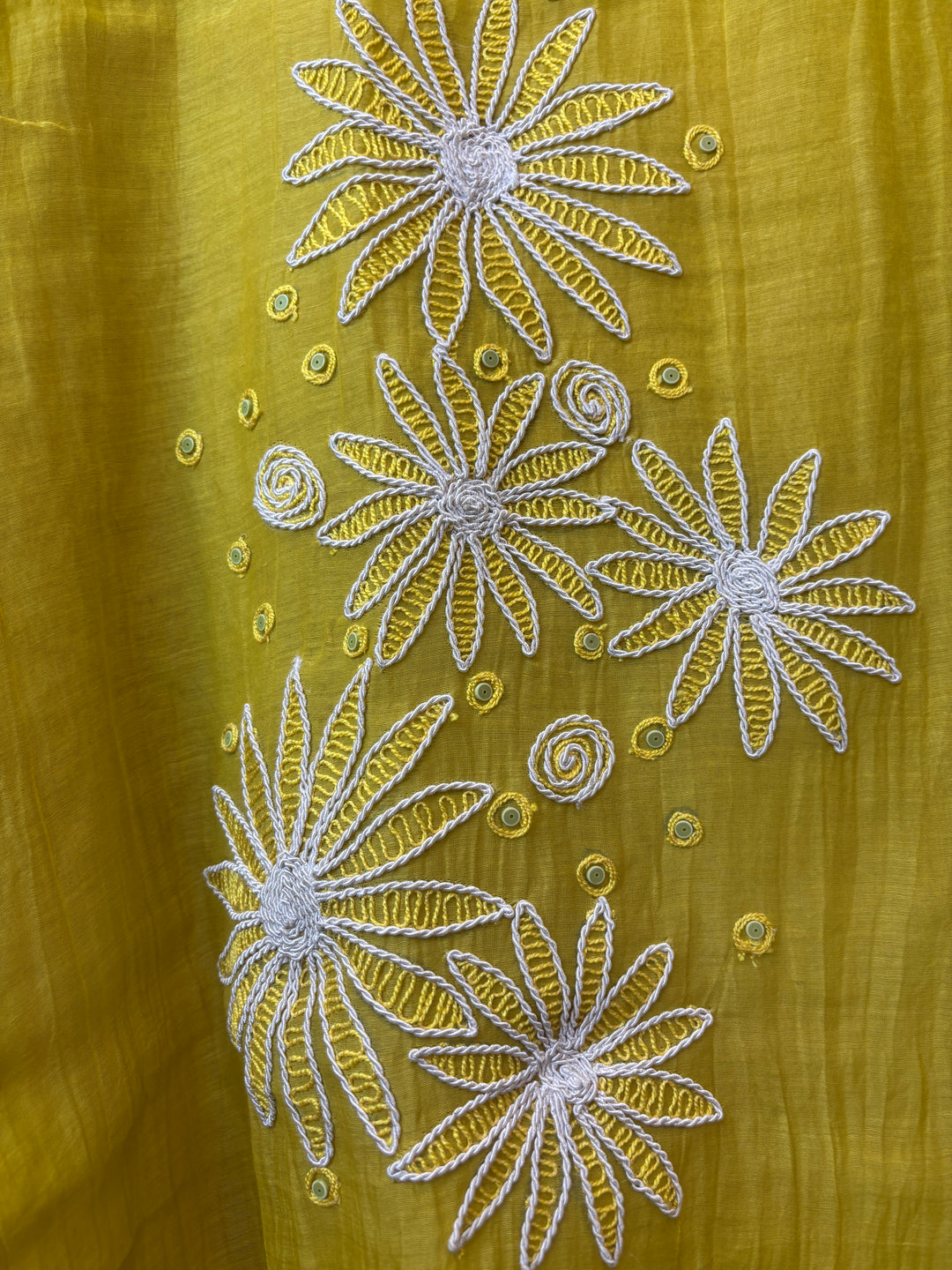 Floraya – Yellow Mul Cotton Dori Flower Suit