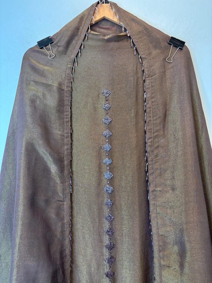 Zehvaya – Brown Shimmer Tissue Handwork Suit