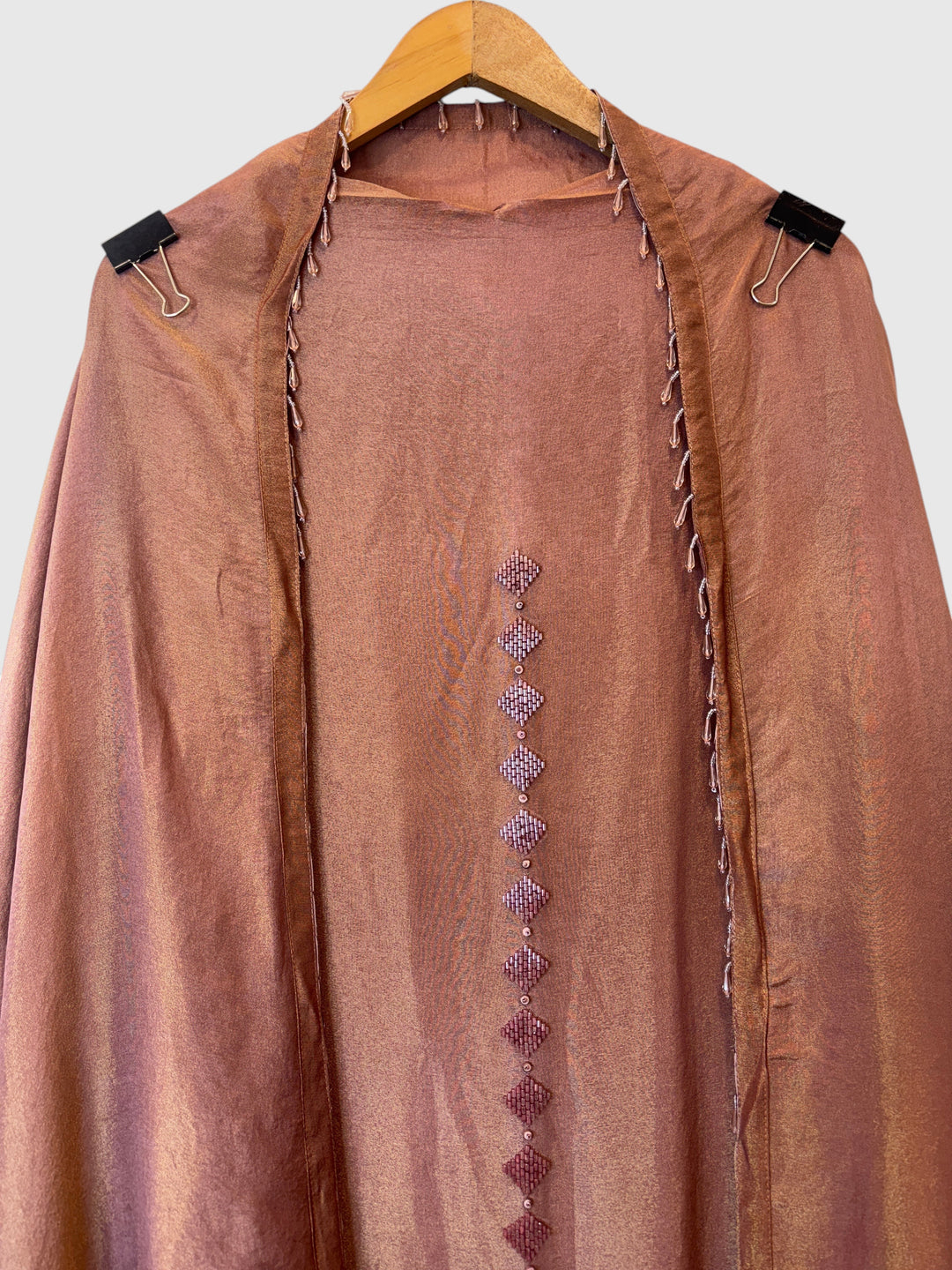 Zehvaya – Peach Shimmer Tissue Handwork Suit