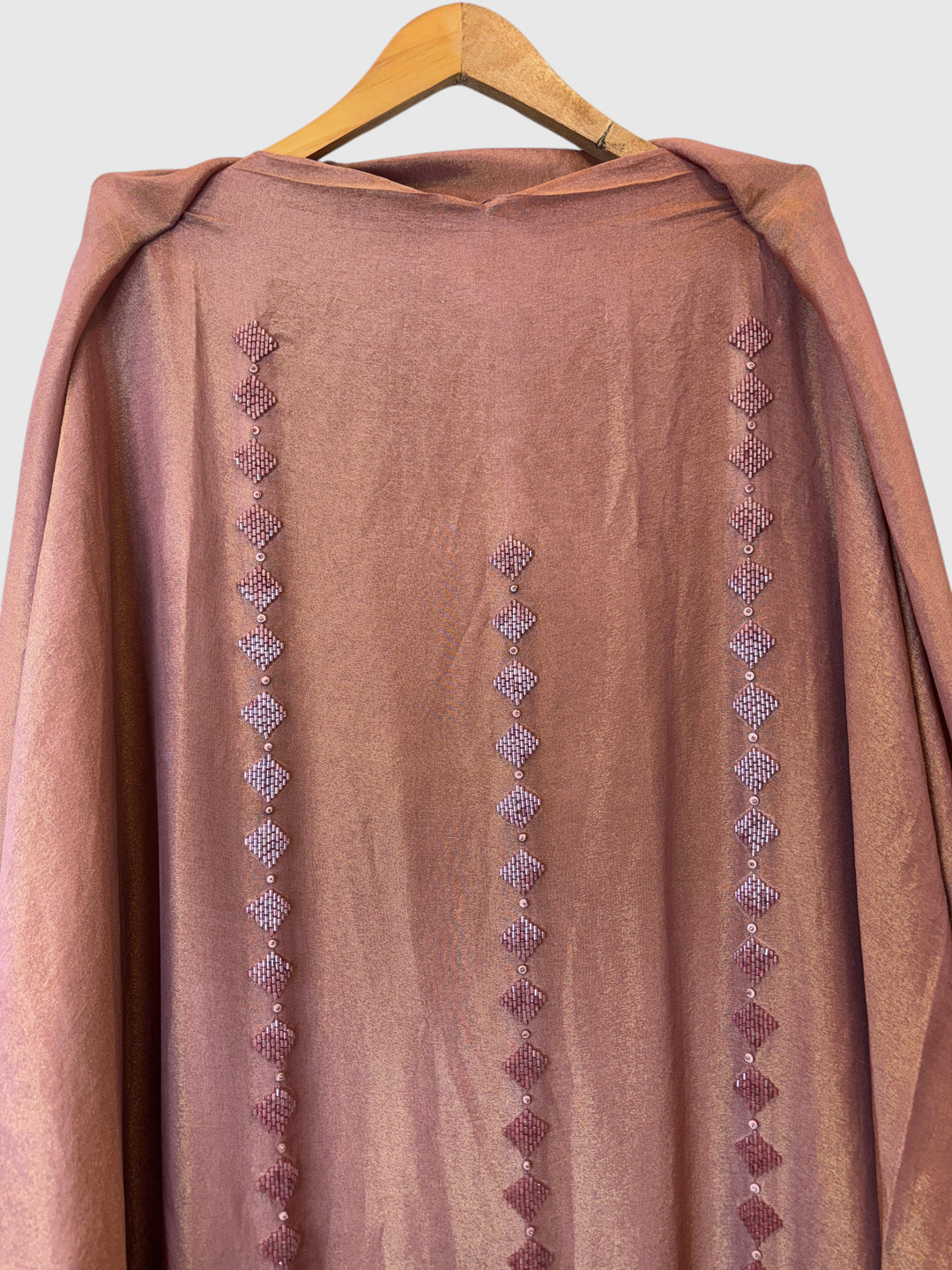 Zehvaya – Peach Shimmer Tissue Handwork Suit