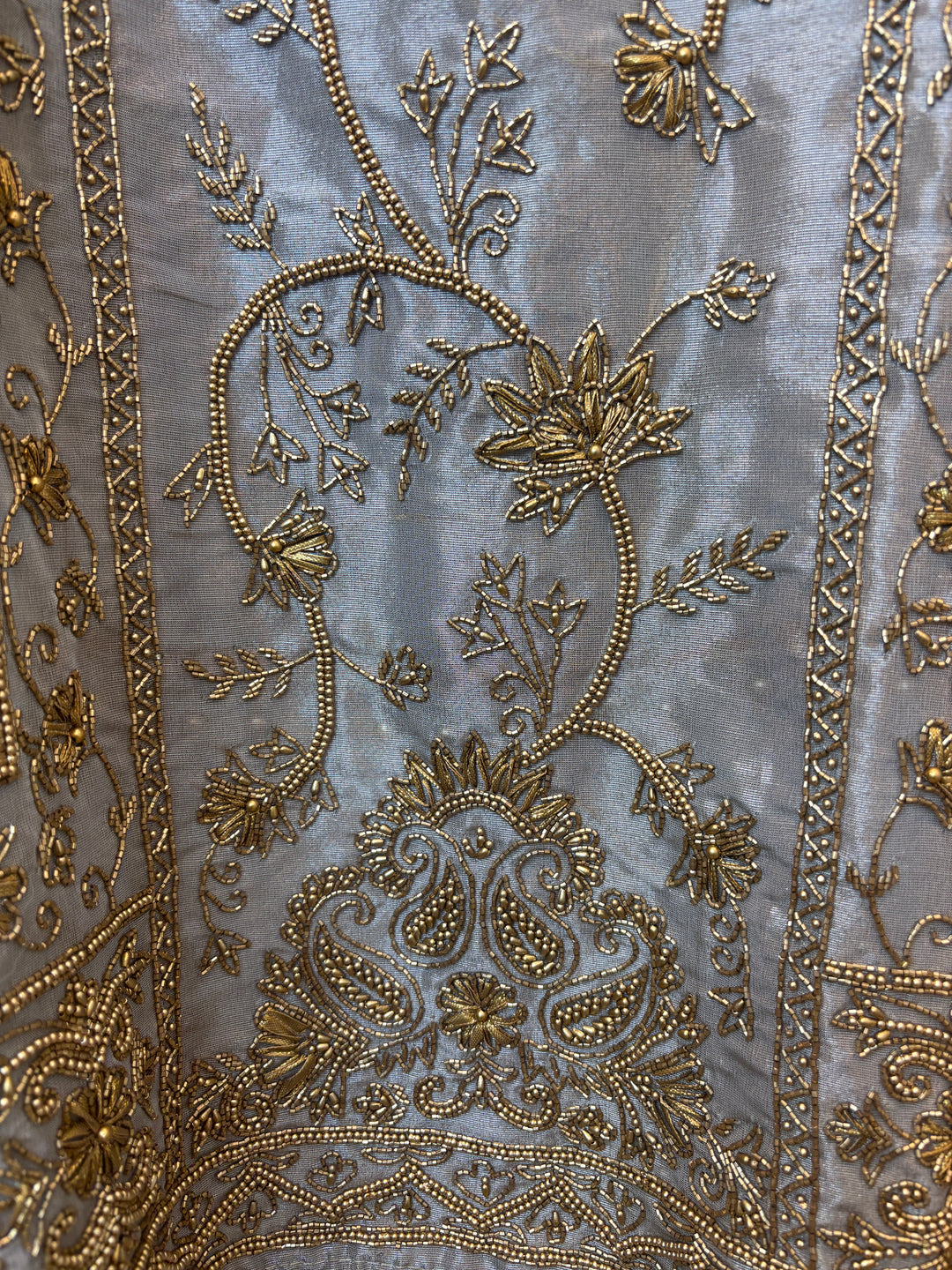 Zarielle – Ivory Tissue Antique Gold Suit