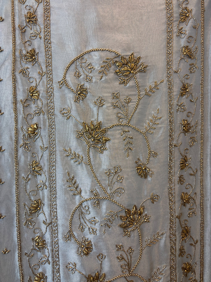 Zarielle – Ivory Tissue Antique Gold Suit
