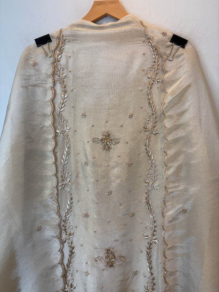 Zehira – Ivory Tissue Dabka Pearl Suit
