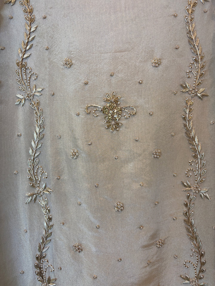 Zehira – Ivory Tissue Dabka Pearl Suit