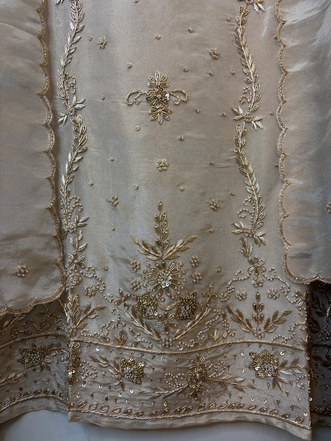 Zehira – Ivory Tissue Dabka Pearl Suit
