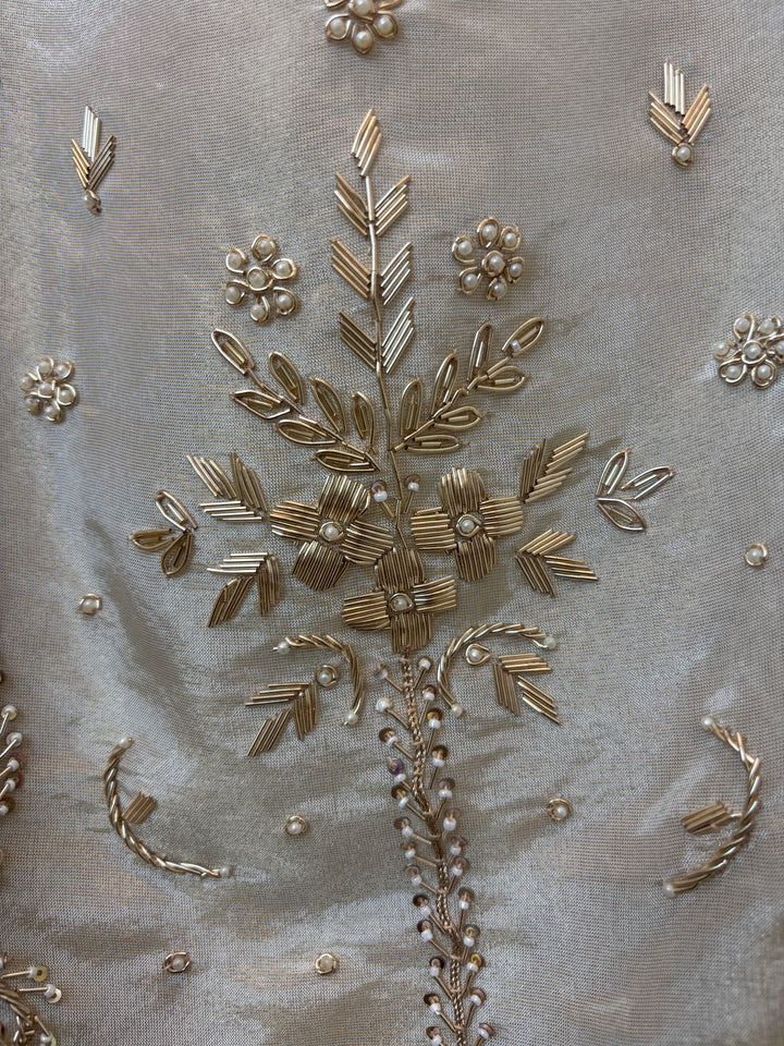 Zehira – Ivory Tissue Dabka Pearl Suit
