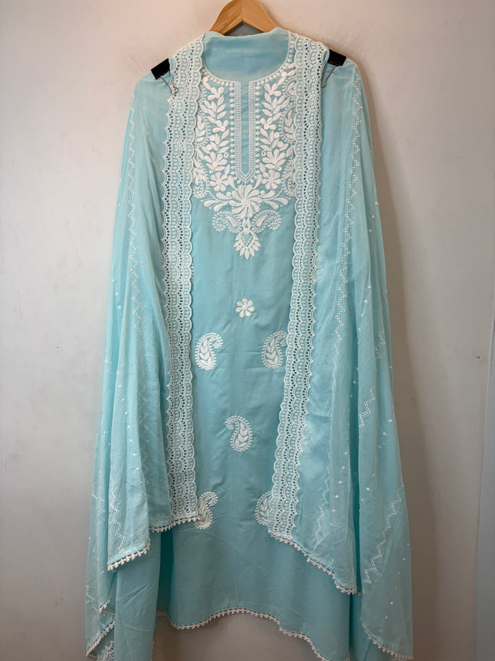 Noorika – Blue Cotton Chikankari Suit