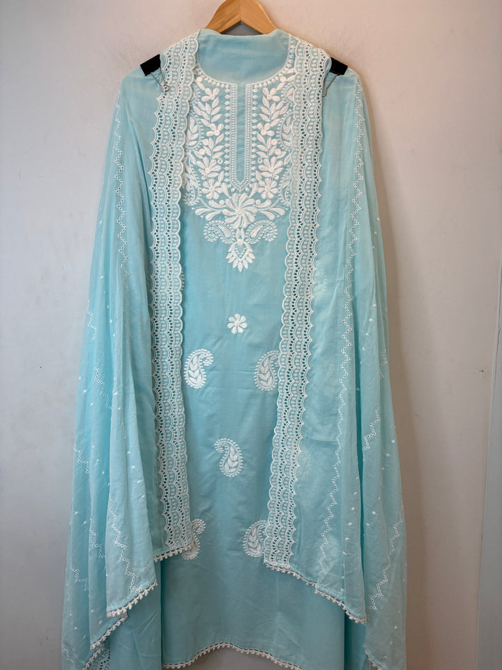 Noorika – Blue Cotton Chikankari Suit