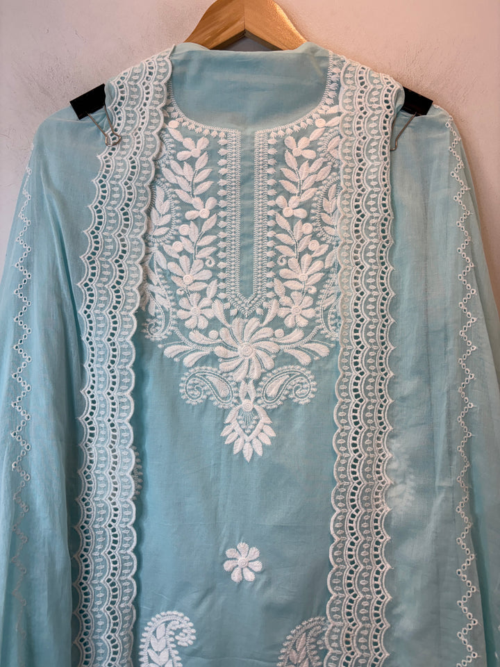 Noorika – Blue Cotton Chikankari Suit