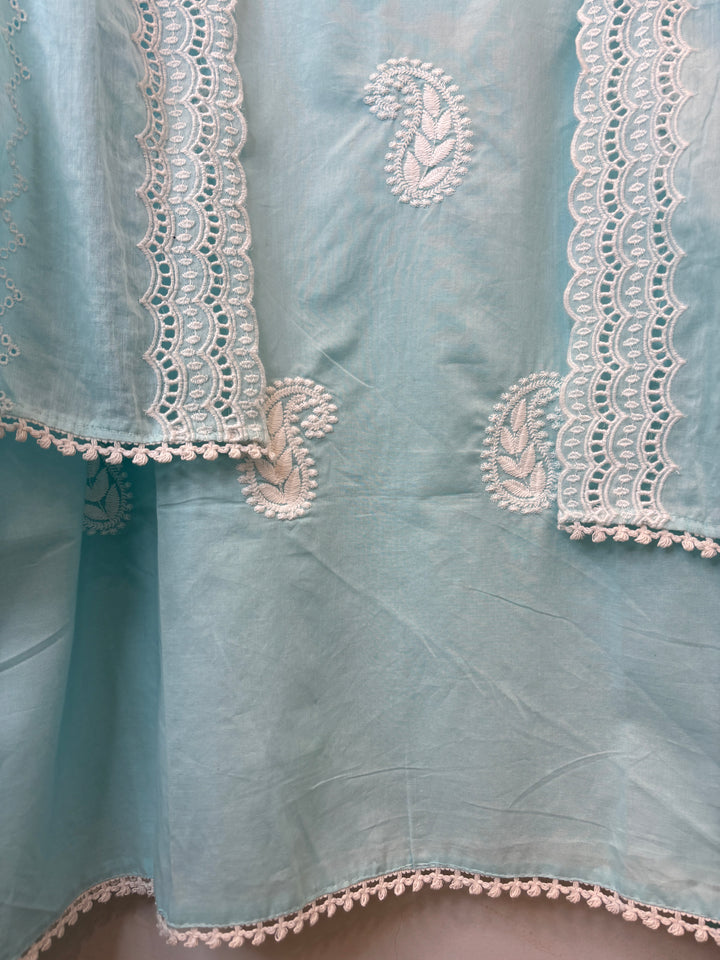 Noorika – Blue Cotton Chikankari Suit
