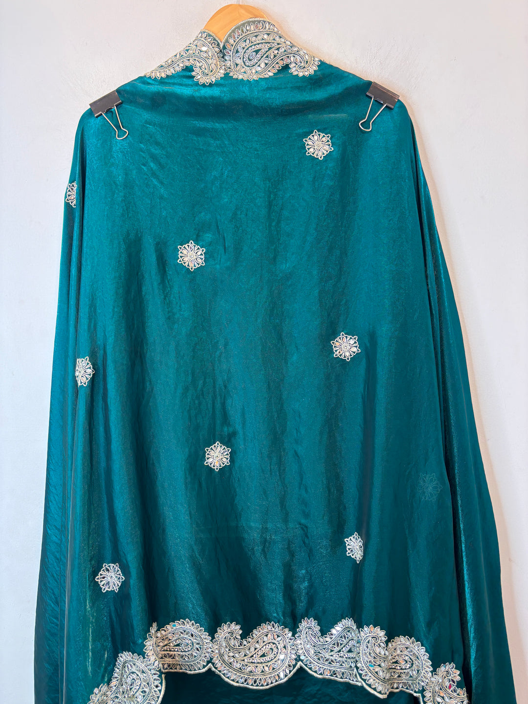 Zehvira – Blue Glass Organza Mirror Suit