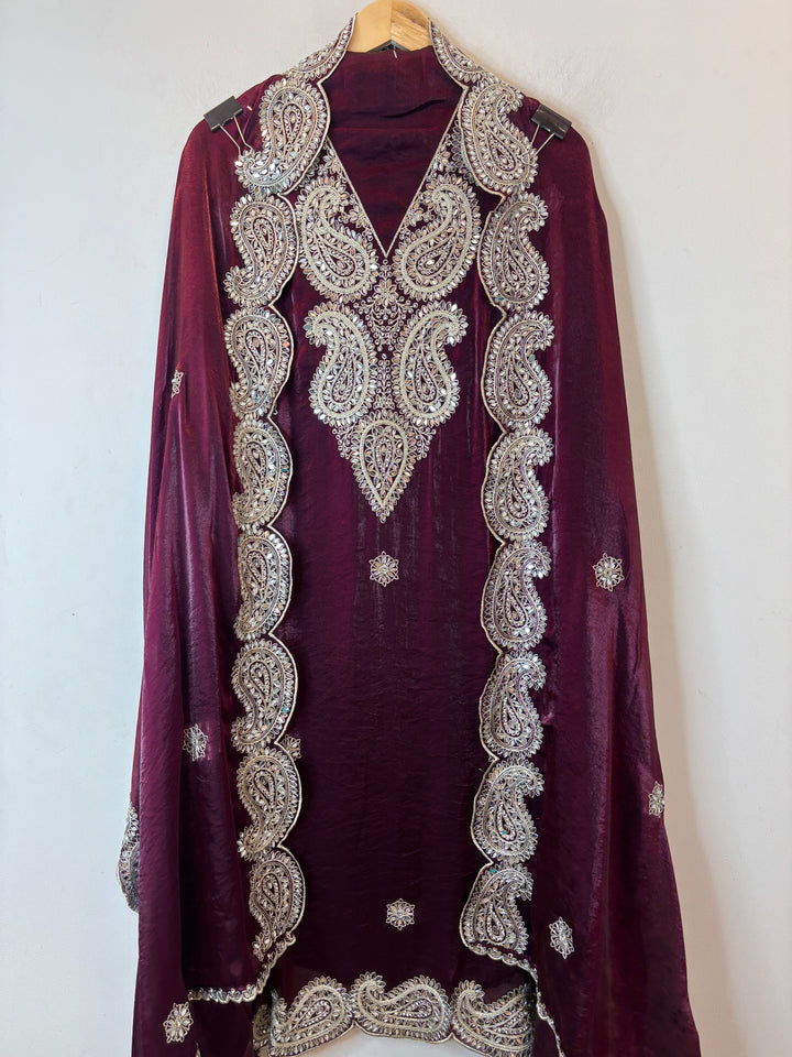 Zehvira – Wine Glass Organza Mirror Suit