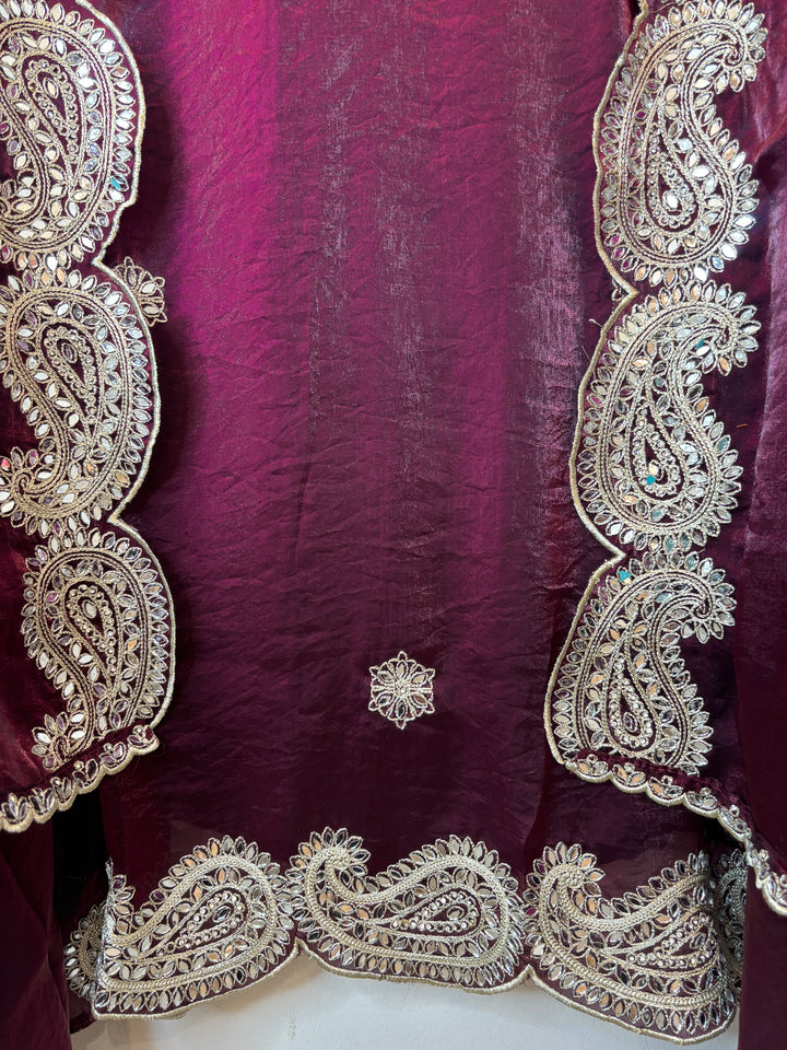 Zehvira – Wine Glass Organza Mirror Suit