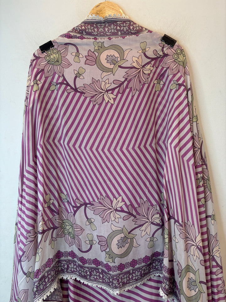 Zivara – Lavender Muslin Printed Handwork Suit