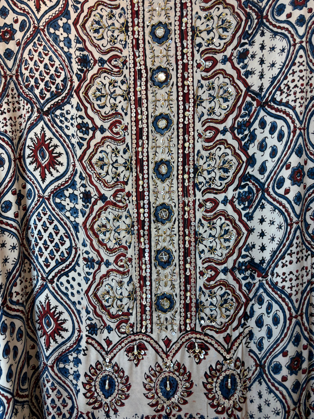 Brick Ajrakh Modal Mirror Work Suit Set