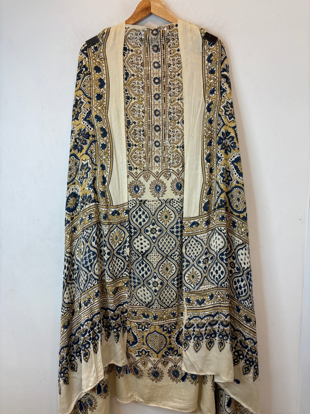 Yellow Ajrakh Modal Mirror Work Suit Set