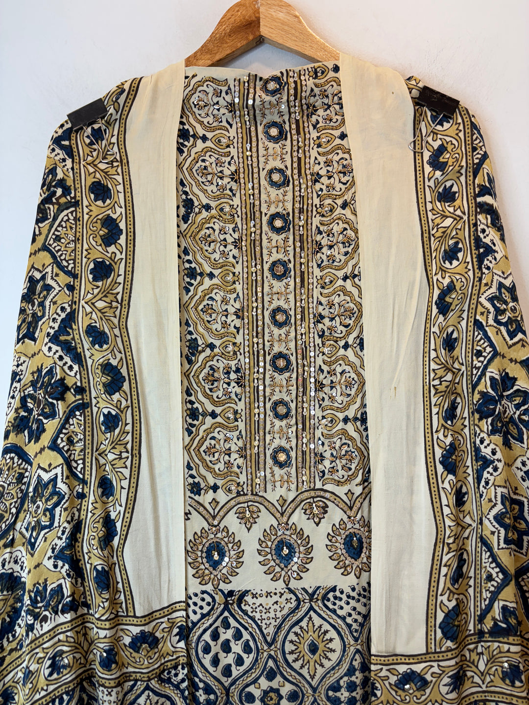 Yellow Ajrakh Modal Mirror Work Suit Set