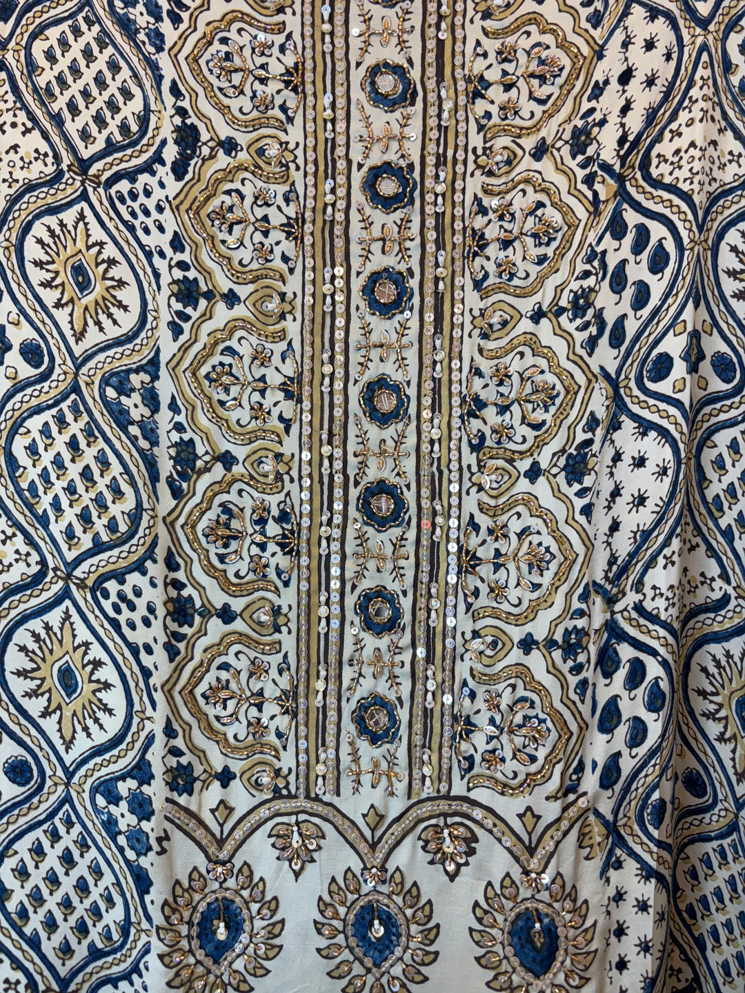 Yellow Ajrakh Modal Mirror Work Suit Set