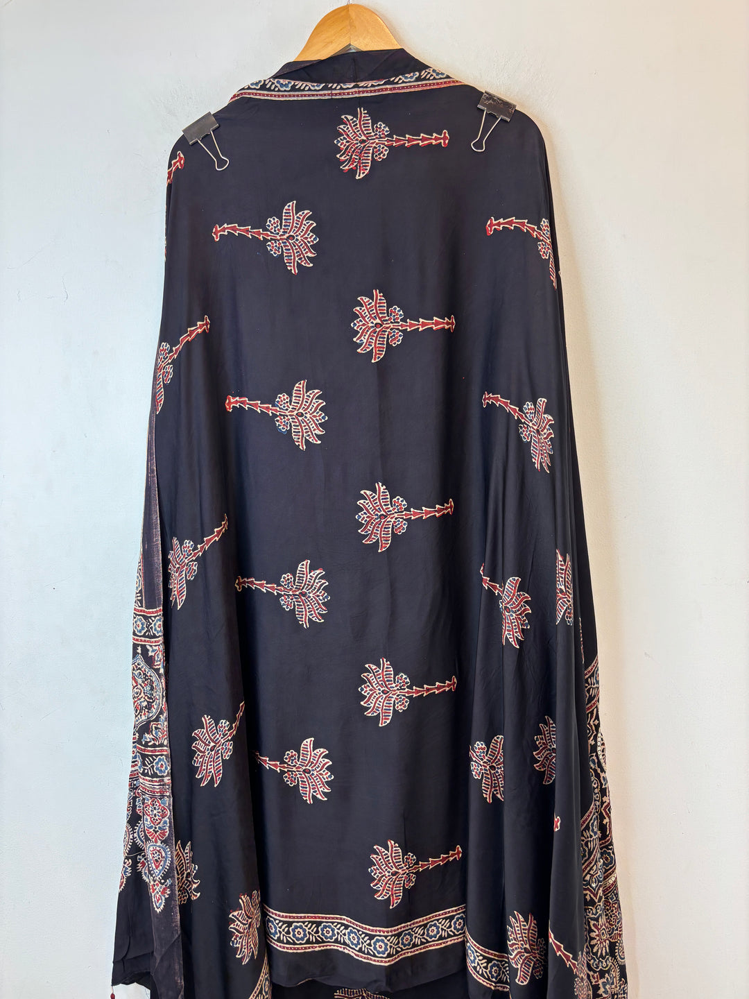 Black Ajrakh Modal Mirror Work Suit Set