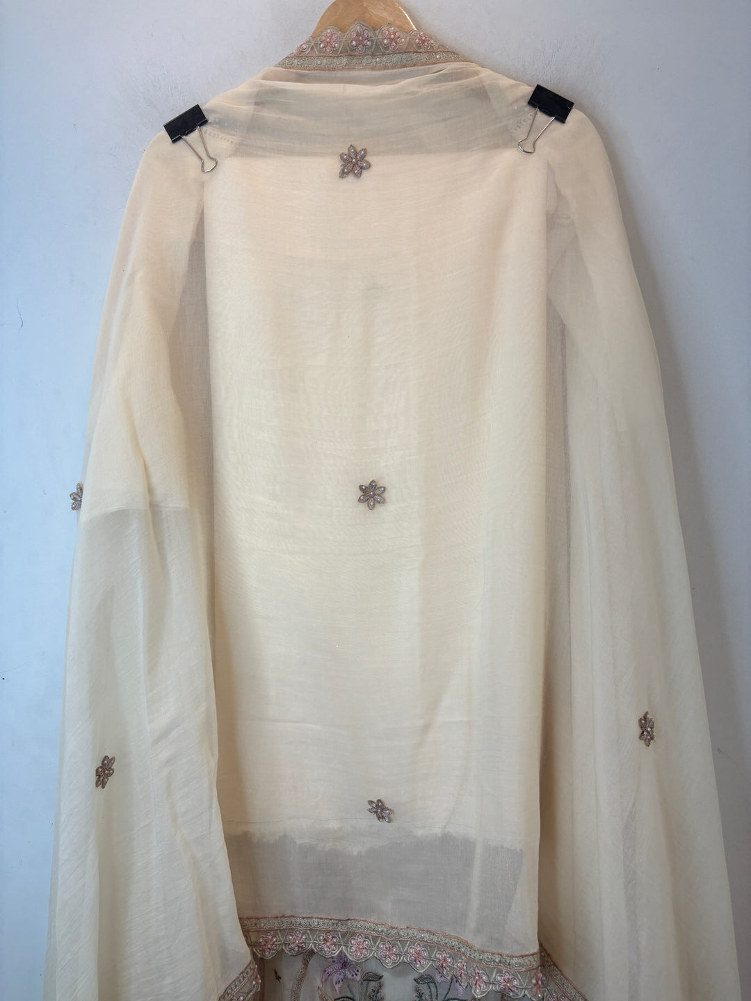 Lilac Mul Cotton 3D Floral Embroidered Suit Set