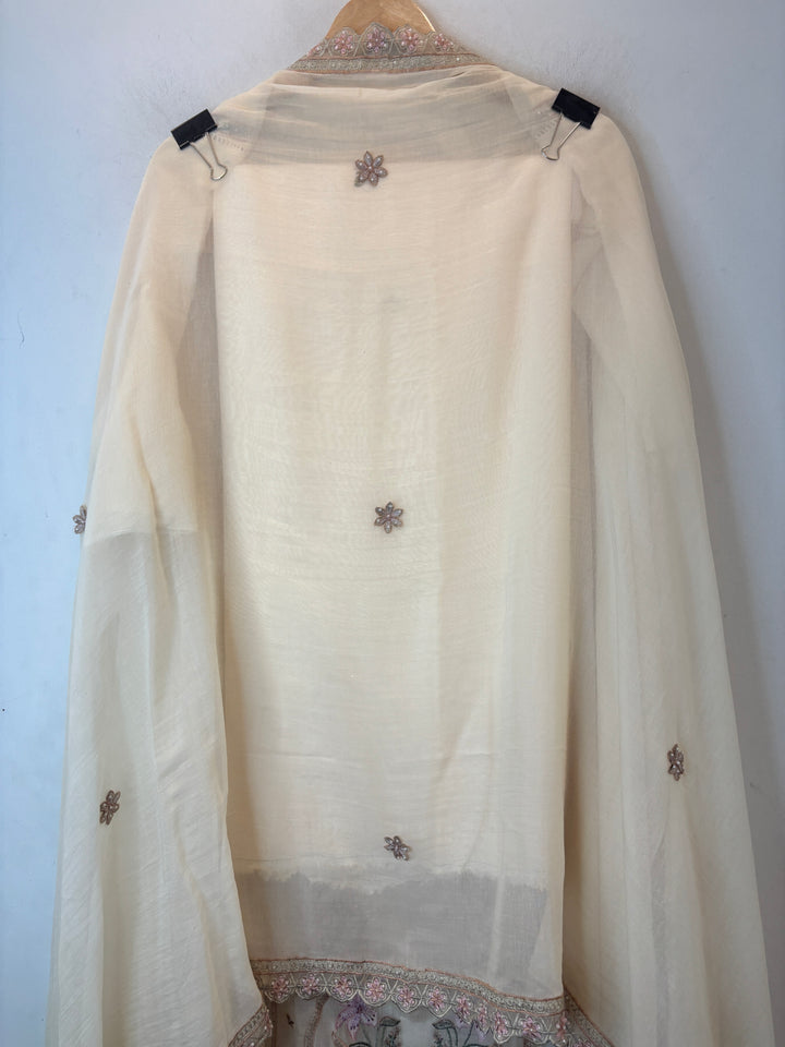 Lilac Mul Cotton 3D Floral Embroidered Suit Set