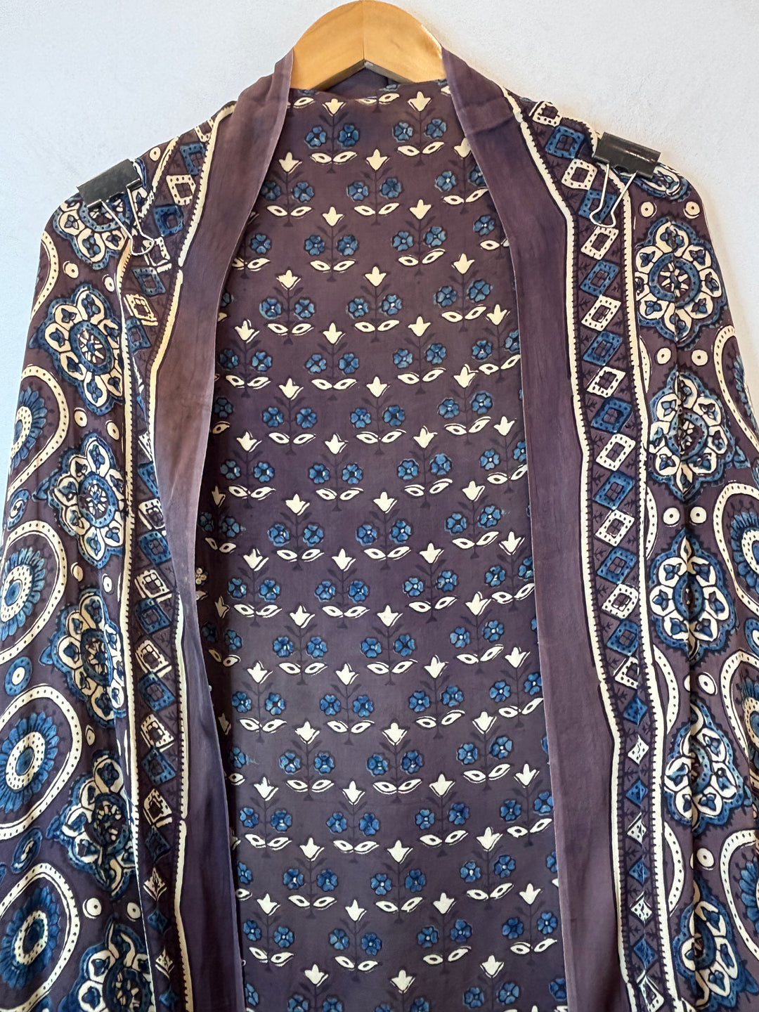 Purplish Brown Ajrakh Modal Mirror Work Suit Set