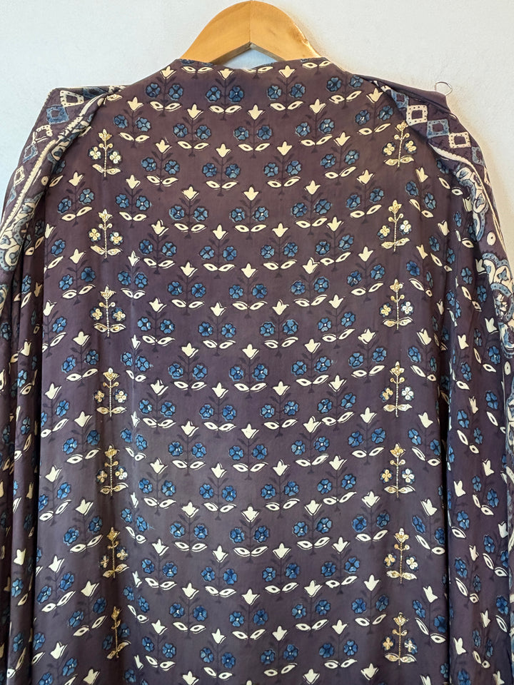 Purplish Brown Ajrakh Modal Mirror Work Suit Set