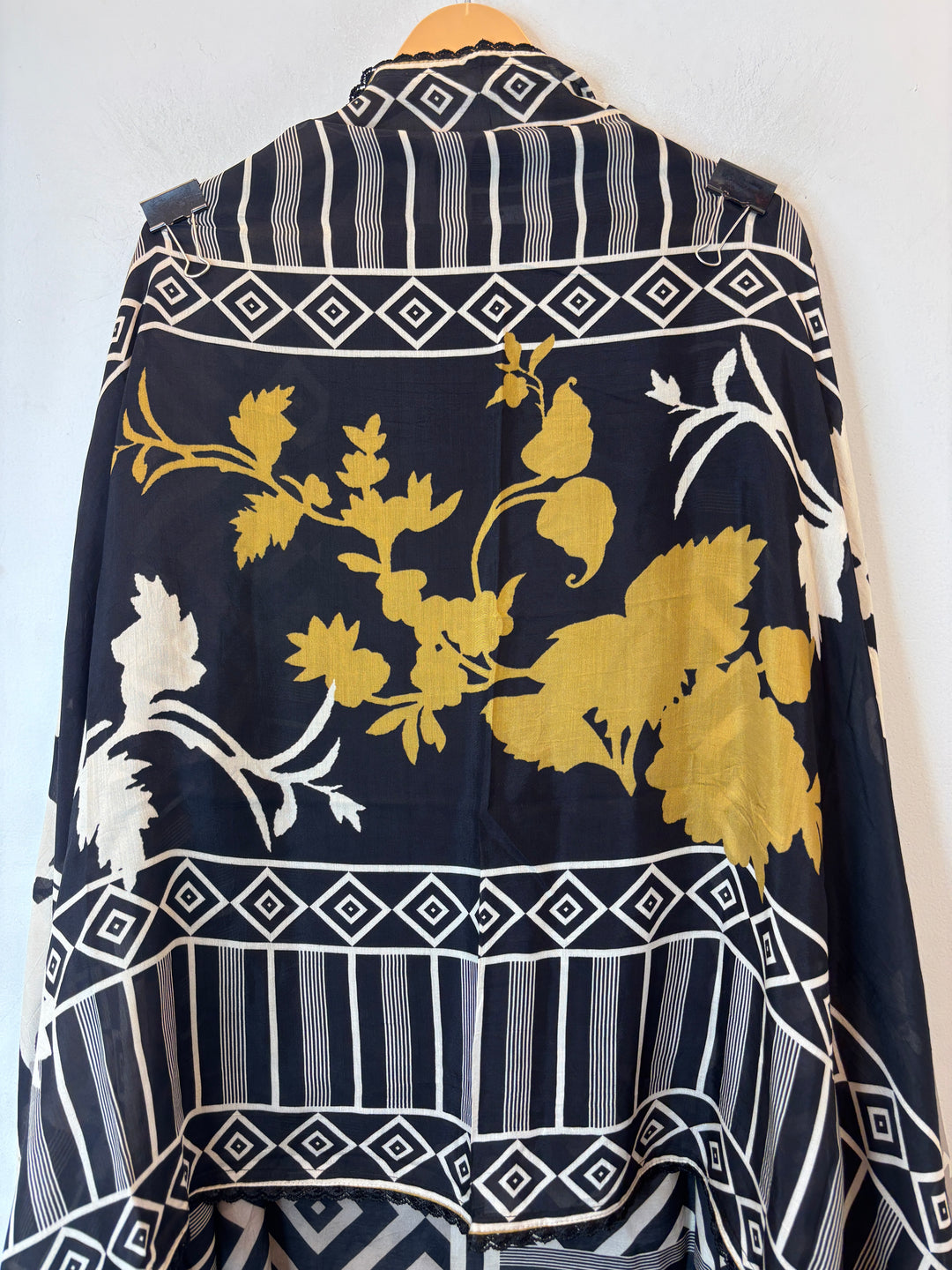Black Muslin Digital Printed Suit Set with Pearl &amp; Sequin Work