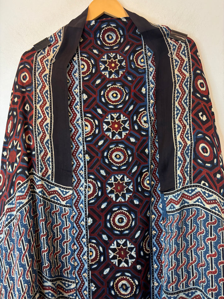 Ajrakh Modal Suit Set with Cutdana &amp; Sequin Work