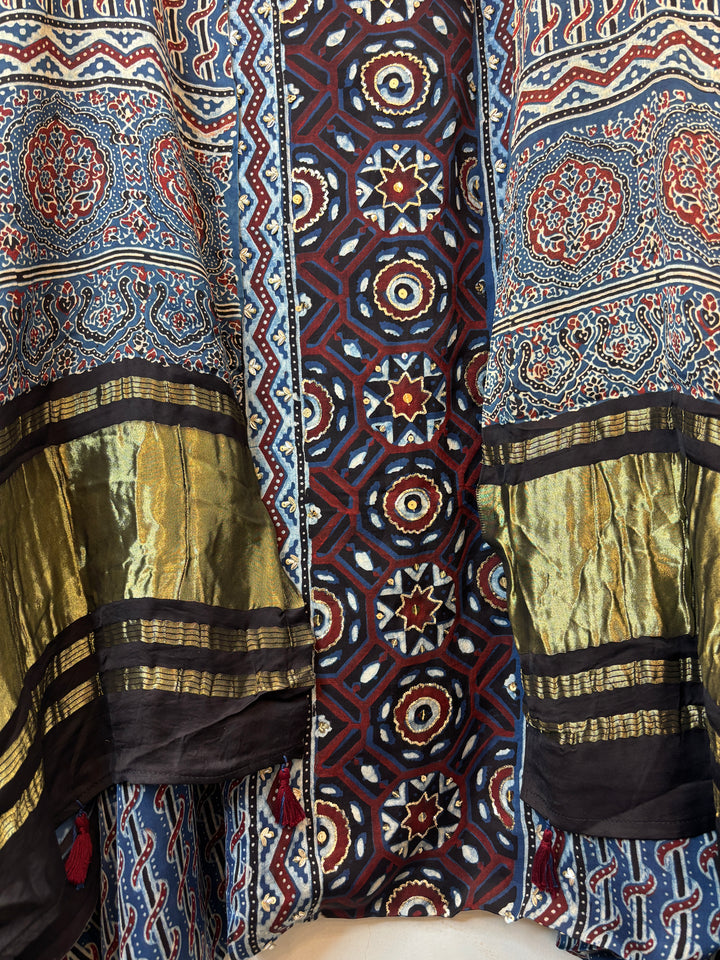 Ajrakh Modal Suit Set with Cutdana &amp; Sequin Work