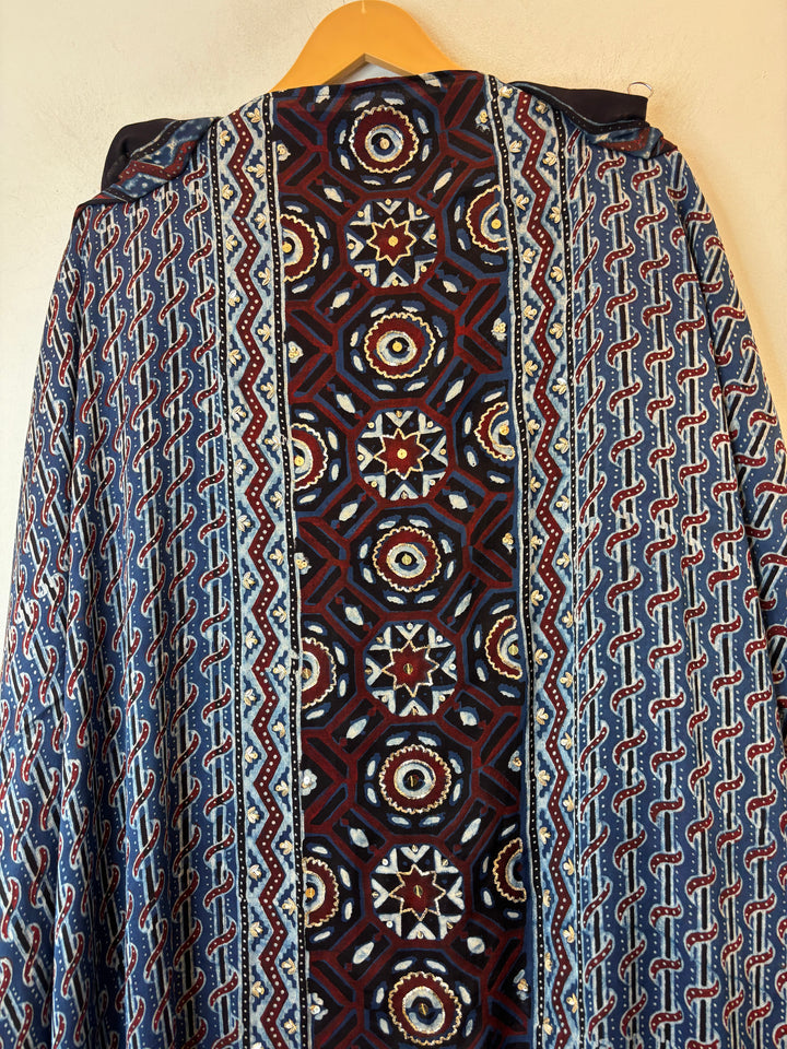 Ajrakh Modal Suit Set with Cutdana &amp; Sequin Work